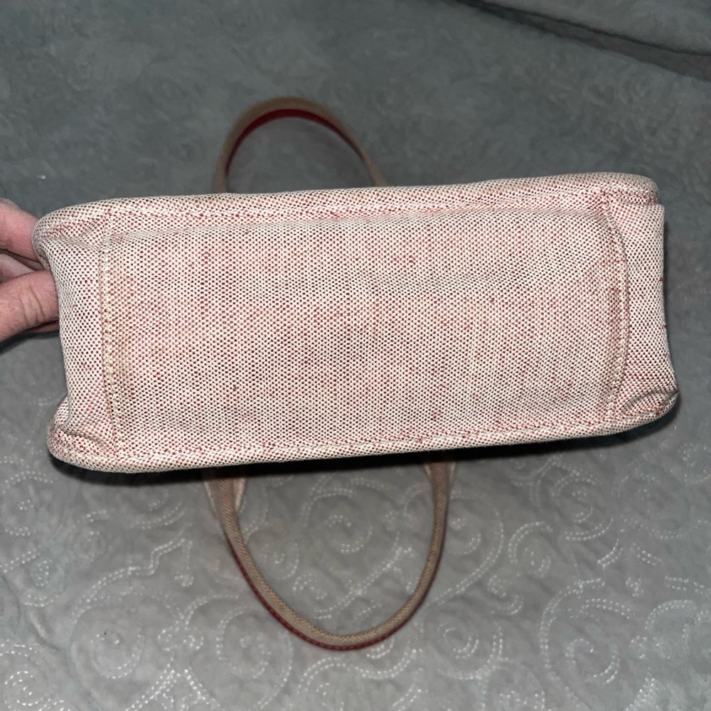 Prada Authentic Canvas Tote with Red Leather Trim - Picture 6 of 9